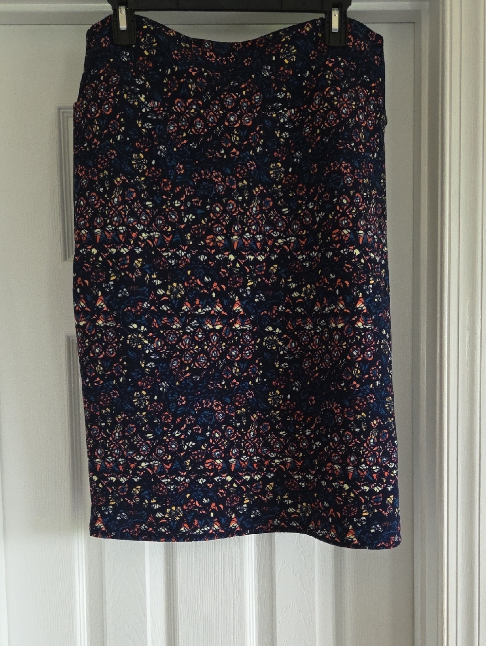 LuLaRoe Navy Floral Mosaic Pencil Skirt